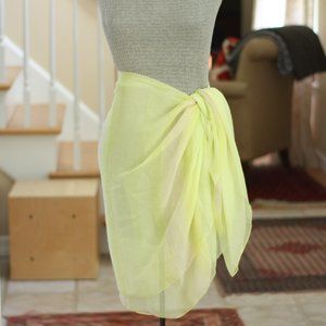 ANN TAYLOR Celery Colored Scarf or Wrap with Light Stripes